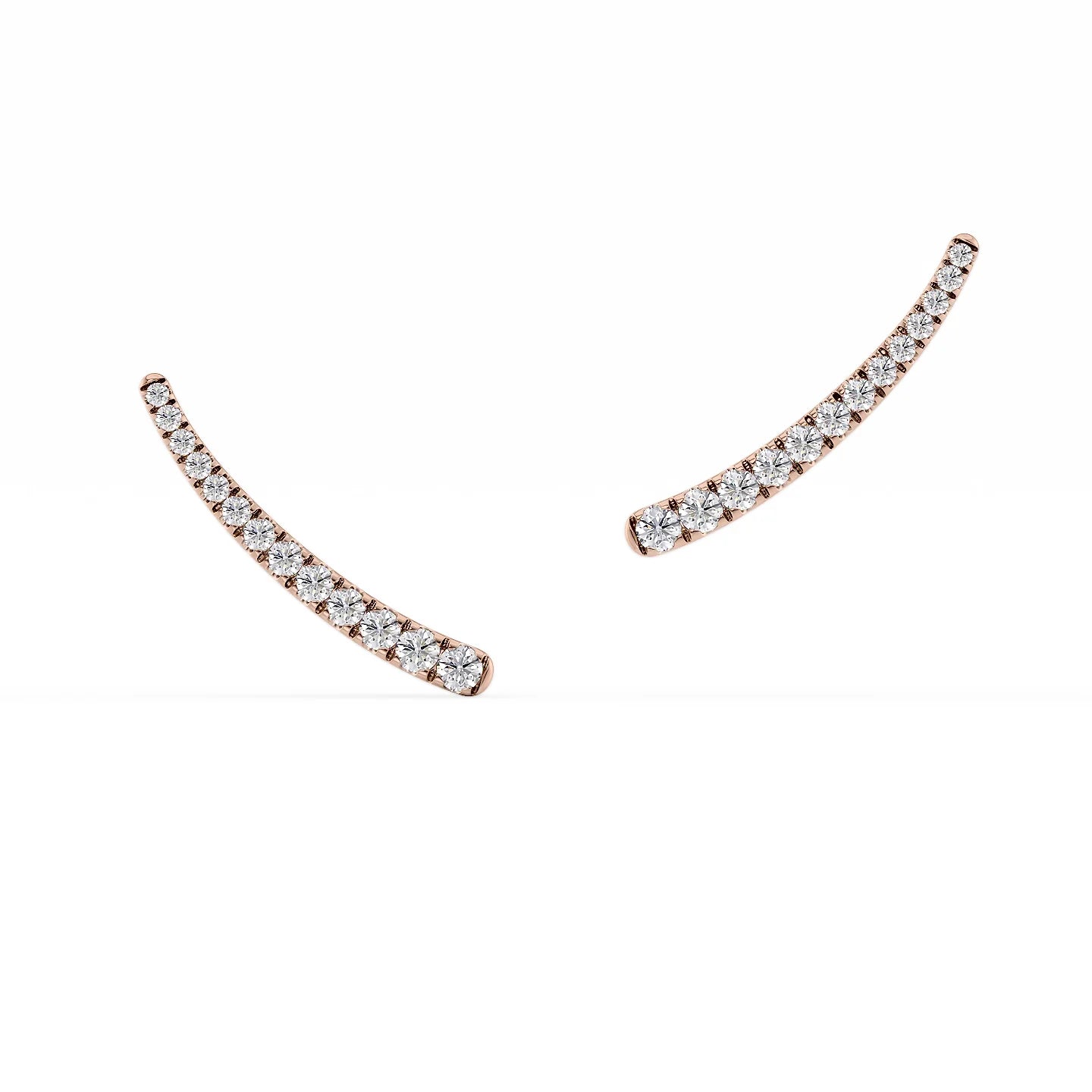 Scored rim earrings-Pave Climbers