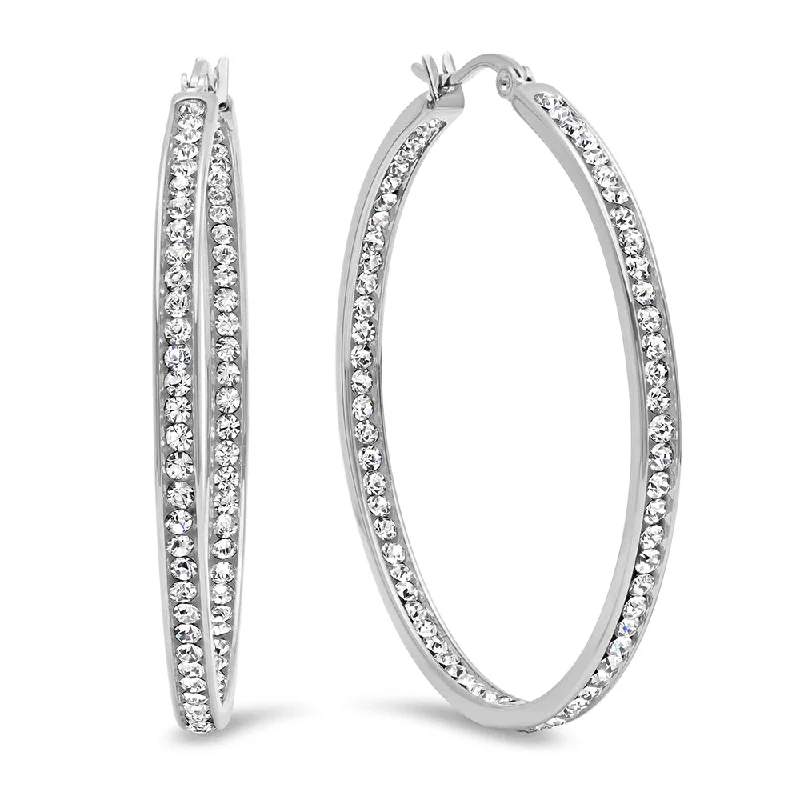 Marble fleck earrings-Piatella Diamond Hoop Earrings