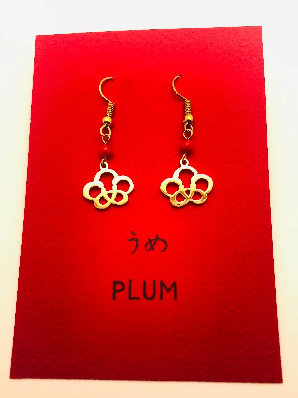 Sweeping rim earrings-Plum in Hiragana Earrings