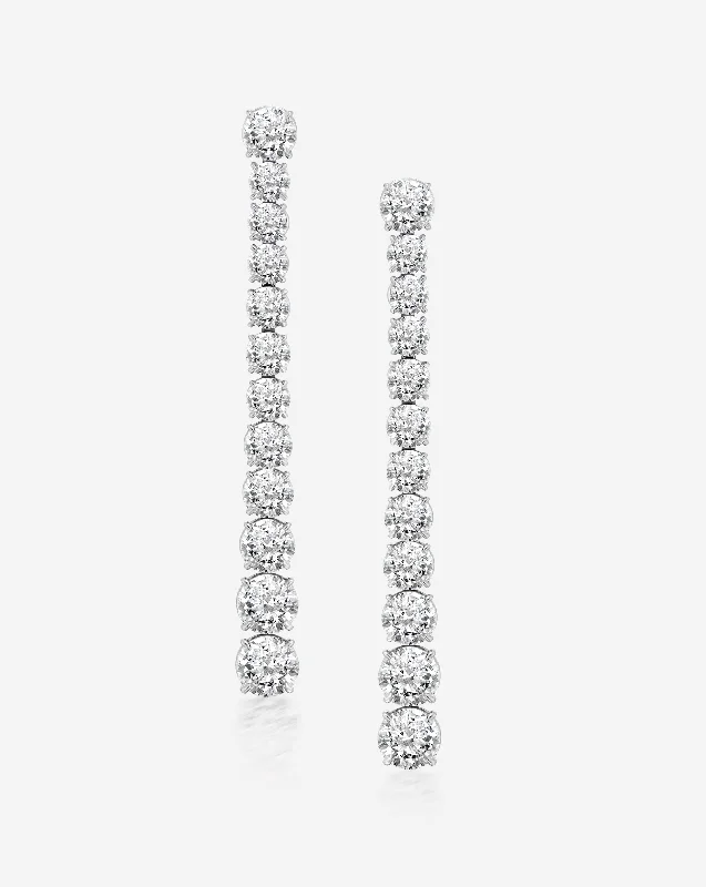 Quad knot earrings-Round Diamond Drop Statement Earrings