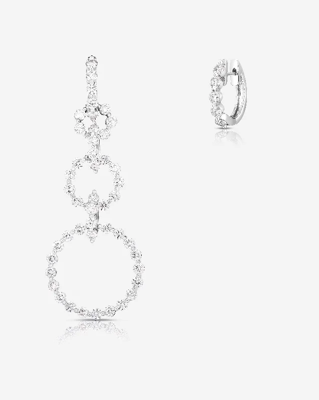 Eroded edge earrings-Multiway Single Prong Diamond Statement Earrings