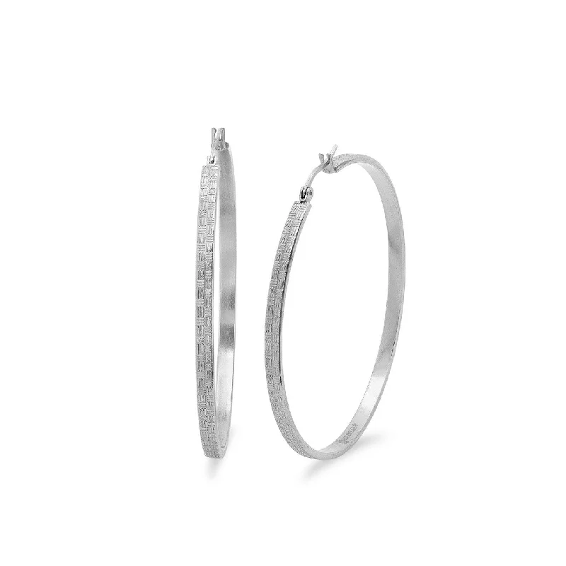 Iron relic earrings-Stainless Steel Hoop Earrings with Lines