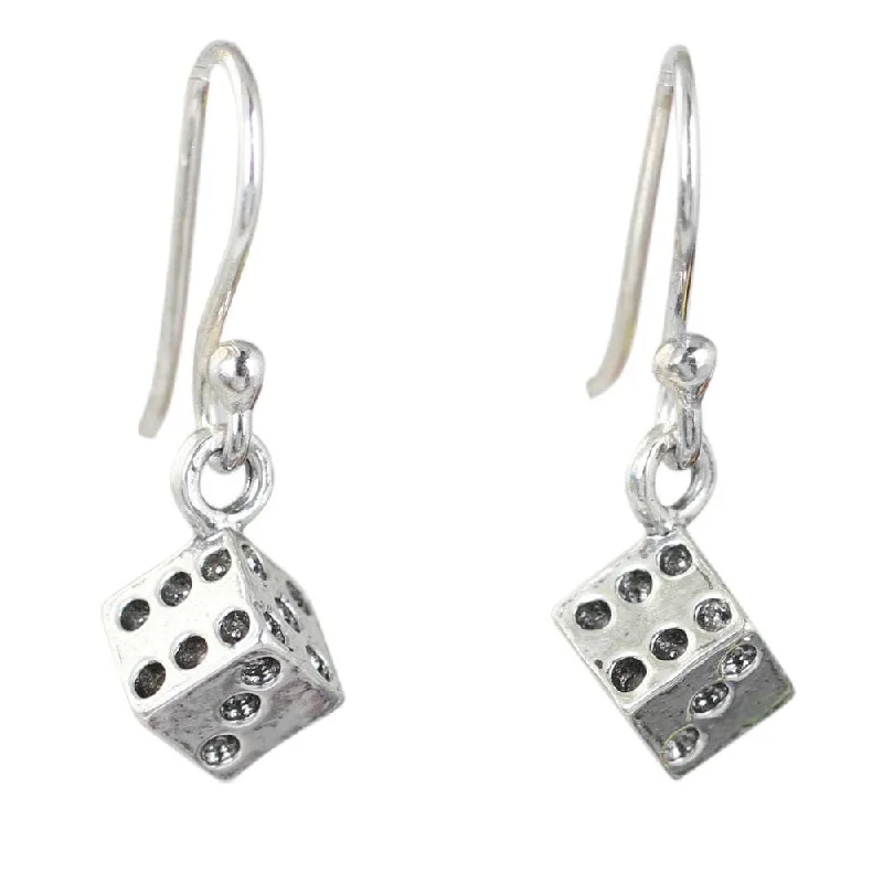 Mussel pearl earrings-Sterling Silver 'Lucky Dice' Earrings (Thailand)