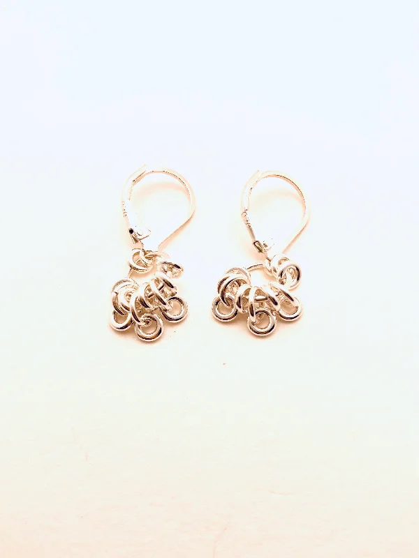 Viking twist earrings-Sterling Silver Ringlet Earrings