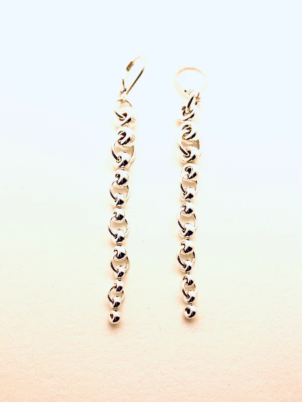 Folk print earrings-Sterling SilverSnake Earrings